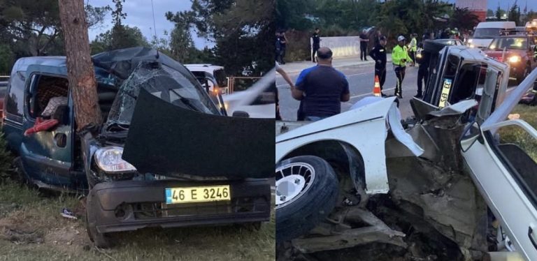 Mersin Erdemli’de feci kaza: Otomobil ikiye bölündü
